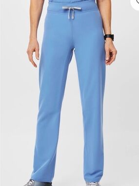 Livingston High-Rise Straight-Leg Scrub Pant size Small Tall Ceil Blue